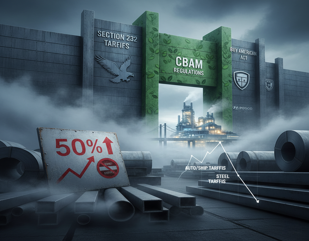 [관세 타결 이후 한국경제⑥ 철강·정밀소재] 50% 철강관세와 CBAM···현지화 전환 불가피