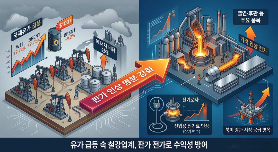 [분석] 유가 급등 속 철강업계 '판가 전가' 속도⸱⸱⸱고로사 수익성 방어력 부각