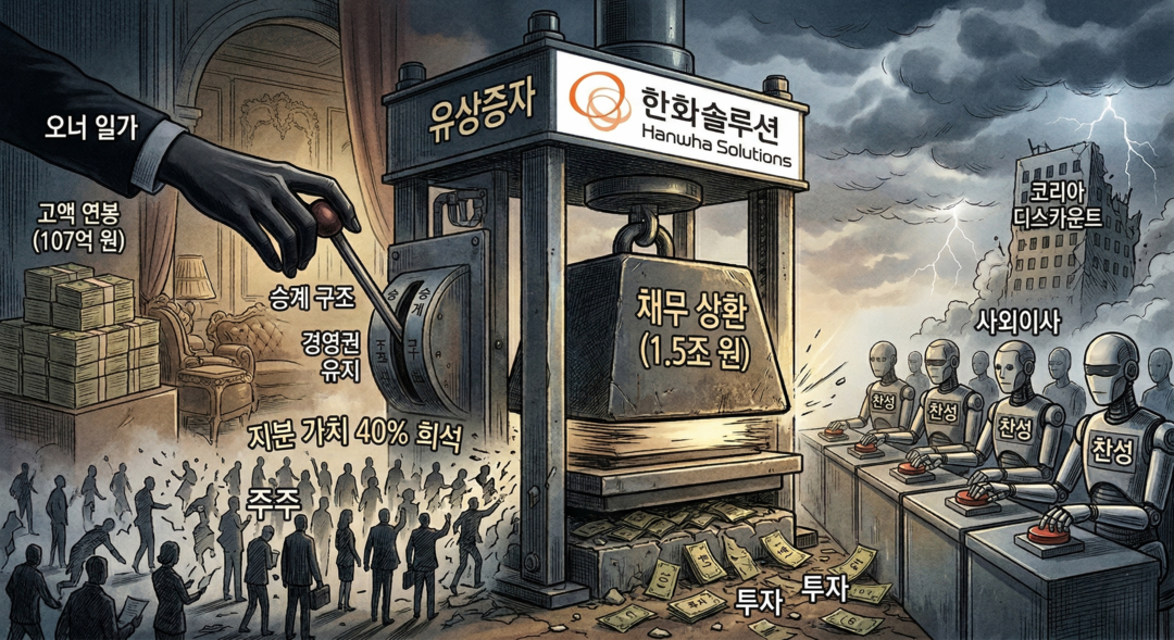 '주주 신뢰' 걷어찬 한화솔루션 '기습' 유상증자⸱⸱⸱'거수기 노릇' 증명한 독립이사