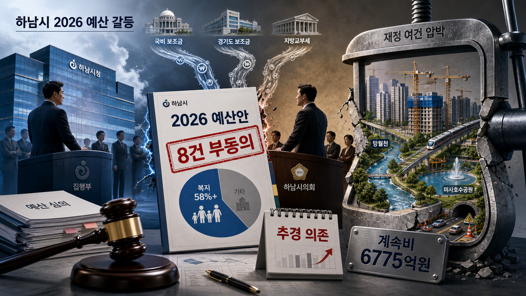 [하남시 2026 예산분석] ㊦ '부동의' 8건과 뒤엉킨 도시기반 사업···추경으로 연명하는 시 행정