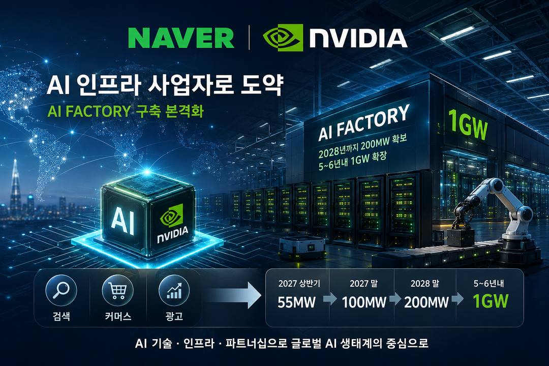 NAVER, 검색 포털서 AI 인프라 사업자로···NVIDIA 협력, ‘AI 팩토리 외부사업화’