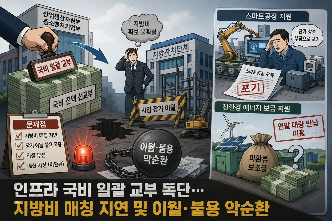[정부부처 2025년 결산분석 8부작] ⑤ [산업통상자원부·중소벤처기업부] 인프라 국비 일괄 교부 독단···지방비 매칭 지연 및 이월·불용 악순환