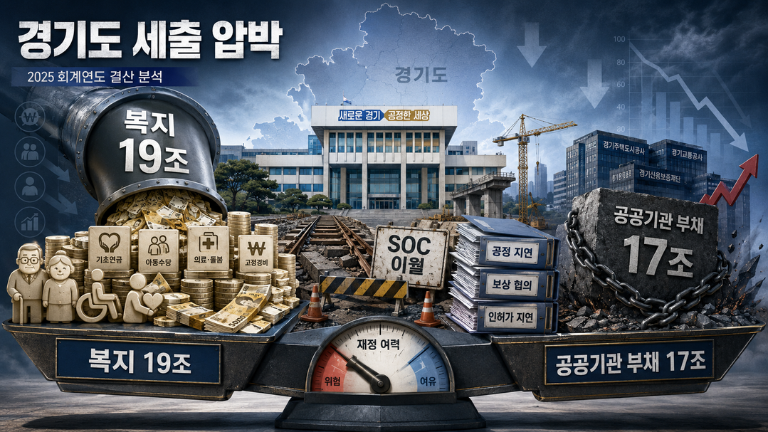 [경기도 2025 결산분석] ㊦ 복지 19조 부담에 세출 증가···SOC는 '이월 발목', 공공기관 부채 17조 부담