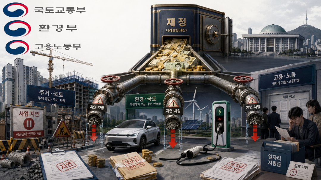 [정부부처 2025년 결산분석 8부작] ⑧[국토교통부·환경부·고용노동부] 100조 재정 집행 속 임대주택·무공해차·일자리 보조금 파행