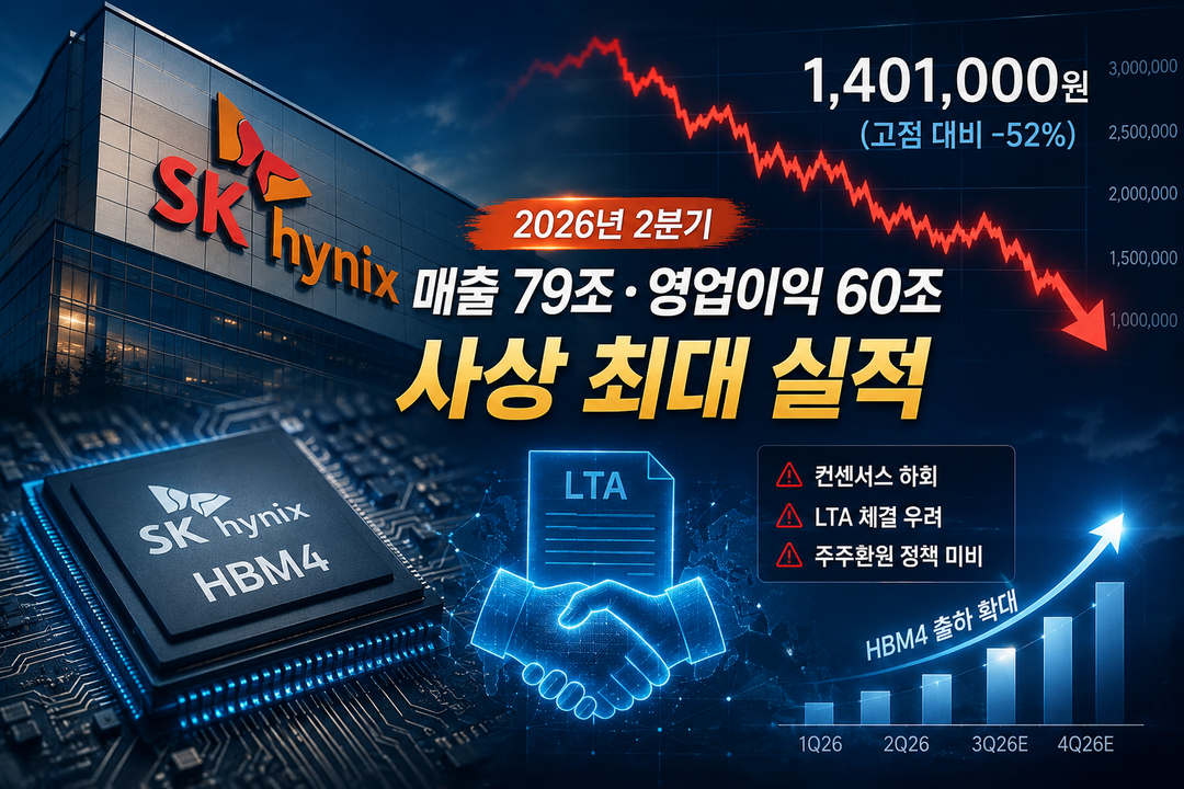 [분석] SK하이닉스, 2분기 영업익 60.5조···AI 슈퍼사이클 속 주가 급락의 진실
