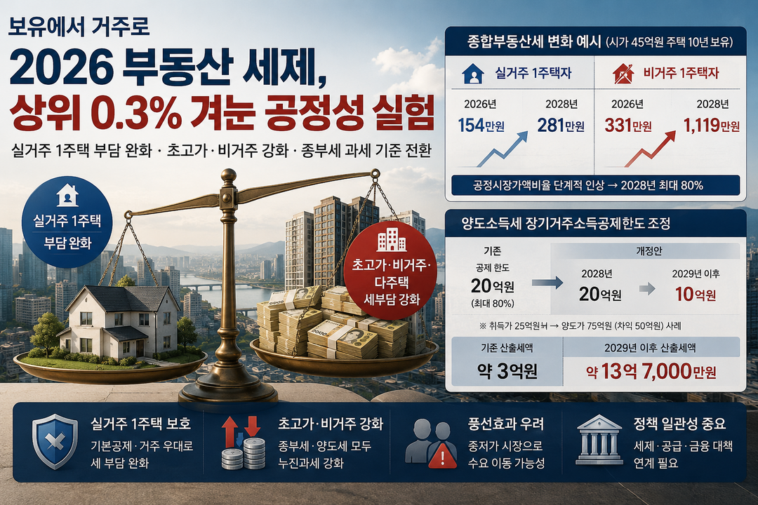 보유에서 거주로···2026 부동산 세제, 상위 0.3% 겨눈 공정성 실험