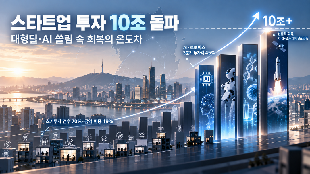 스타트업 투자 10조 돌파했지만···대형딜·AI 쏠림에 '회복 온도차'